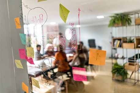 meeting room with whiteboard